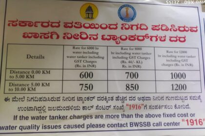 ಪಾಲಿಕೆ ವ್ಯಾಪ್ತಿಯಲ್ಲಿ ಸ್ವಯಂ ನೋಂದಣಿಯಾಗಿರುವ ನೀರಿನ ಟ್ಯಾಂಕರ್ ವಾಹನಗಳಿಗೆ ಕಡ್ಡಾಯವಾಗಿ ಸ್ಟಿಕ್ಕರ್  ಪ್ರದರ್ಶಿಸಲು ಸೂಚನೆ