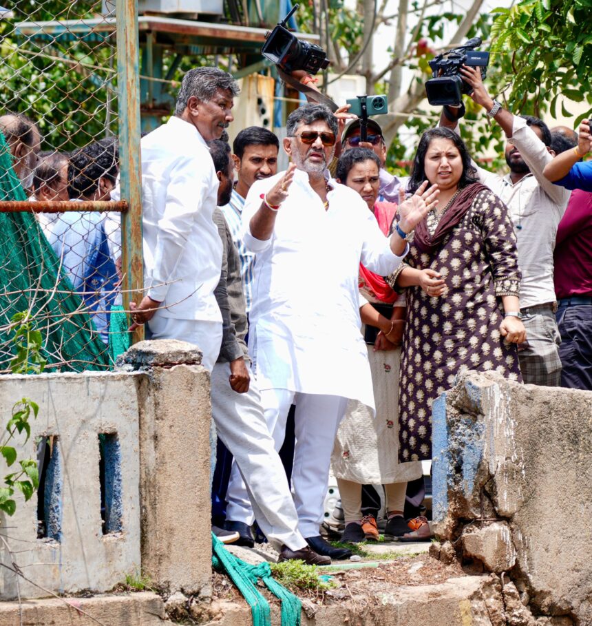 ಮಳೆ ಹಾನಿ ಪ್ರದೇಶಗಳಿಗೆ ಡಿಸಿಎಂ ಡಿ.ಕೆ. ಶಿವಕುಮಾರ್ ಭೇಟಿ,ಪರಿಶೀಲನೆ