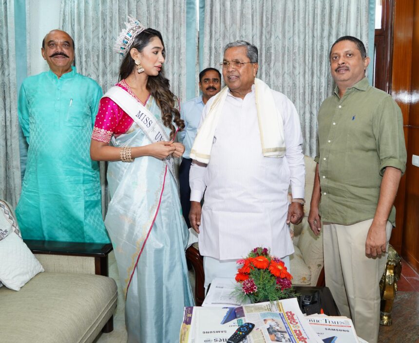 ಕರ್ನಾಟಕ ಮಿಸ್ ಕಿರೀಟತಂದ ವಂಶಿ ಸಿಎಂ ಭೇಟಿ